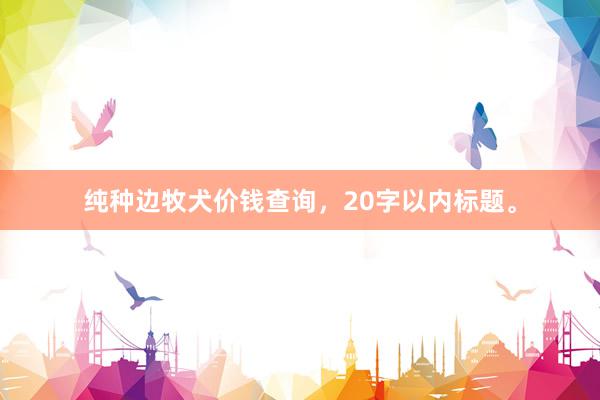 纯种边牧犬价钱查询，20字以内标题。